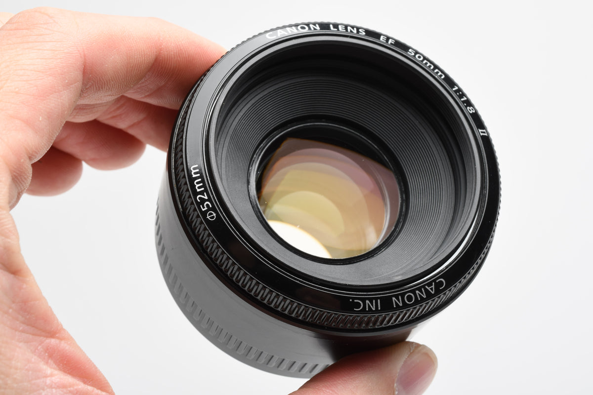 Canon EF 50mm f1.8 II prime lens, caps, Clean, + UV filter, Nice