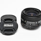 Nikon AF Nikkor 28mm f2.8 wide lens, caps nice & clean!