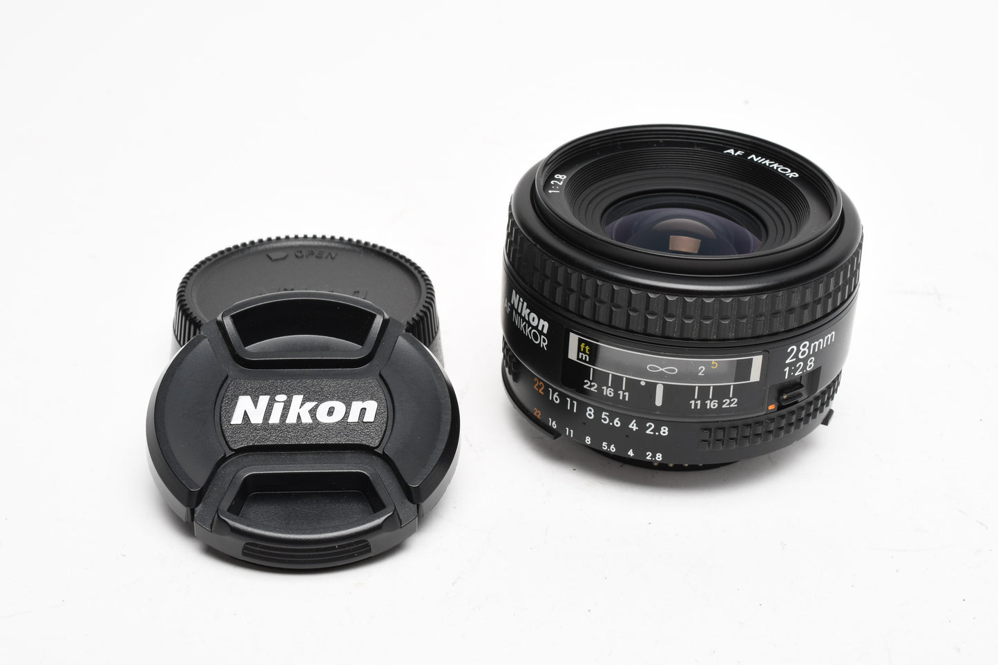 Nikon AF Nikkor 28mm f2.8 wide lens, caps nice & clean!