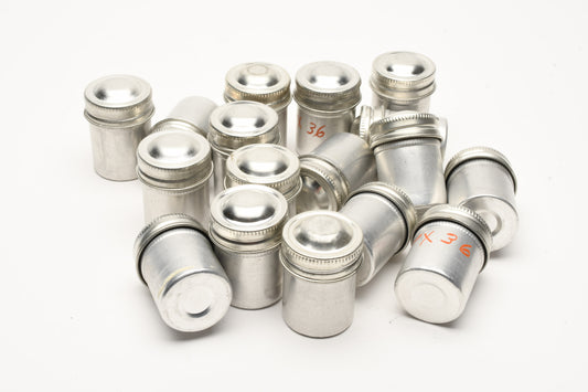 17X Kodak metal film canister for 35mm film, Clean (Silver)