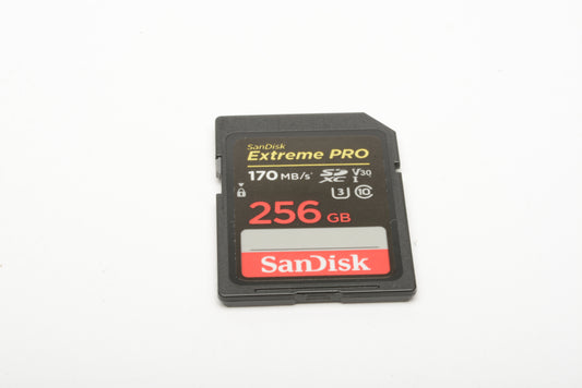 Sandisk Extreme Pro 256Mb 170MBS SD card,