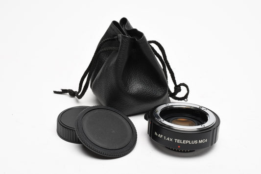 Kenko MC4 Teleplus 1.4X AF Teleconverter for Nikon, Caps + Pouch, Great!