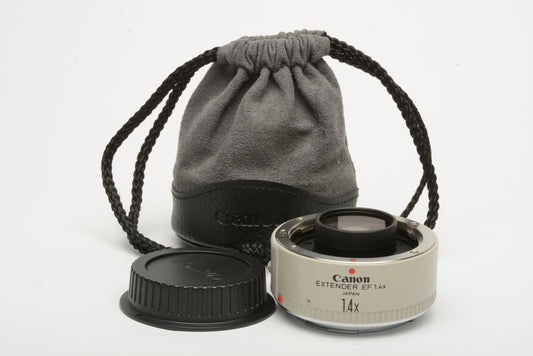 Canon EF 1.4X Teleconverter, cap, pouch, very clean & sharp