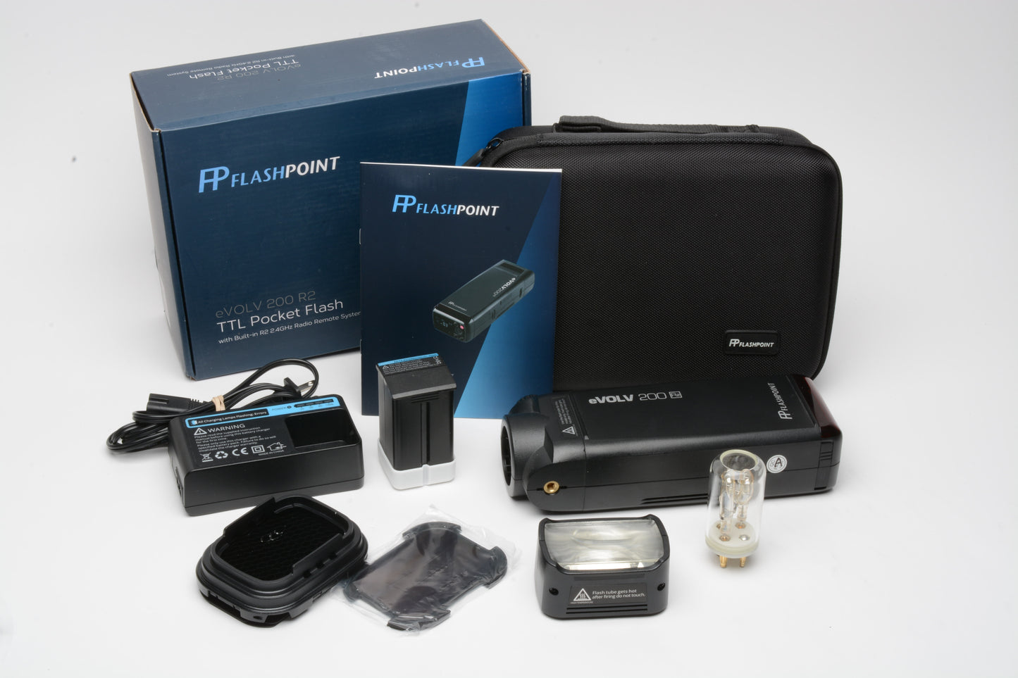 Flashpoint eVOLV 200 TTL R2 Pocket Flash w/Built-in remote, case, boxed