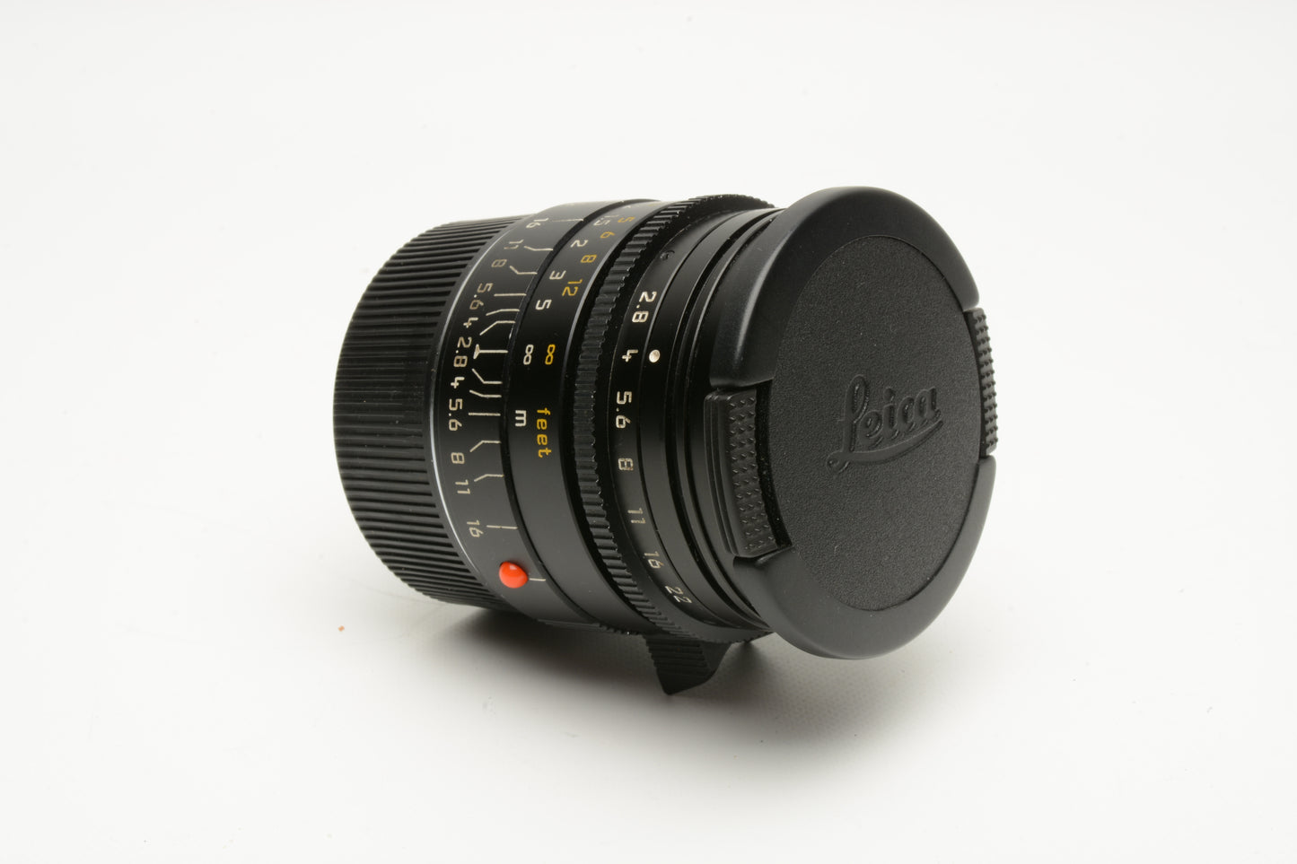 Leica 28mm f2.8 Elmarit-M 11809 E46 6Bit lens w/caps + case, Great!