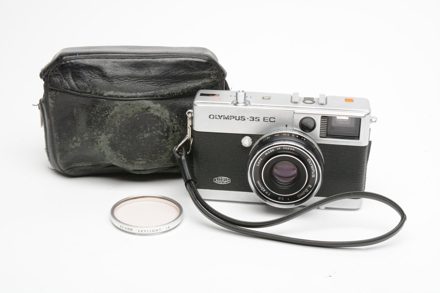 Olympus 35 EC (Chrome) 35mm Rangefinder w/42mm 2.8 lens, case, New Seals