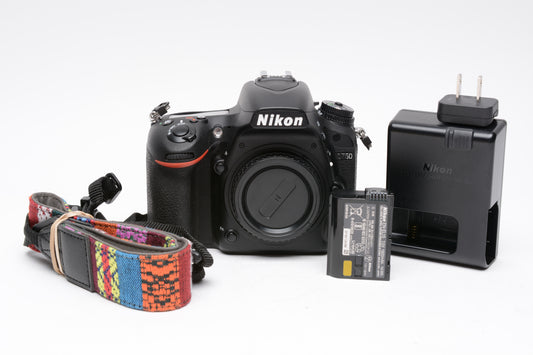 Nikon D750 DSLR Body w/Batt+charger ONLY 2170 Acts!! Clean, USA