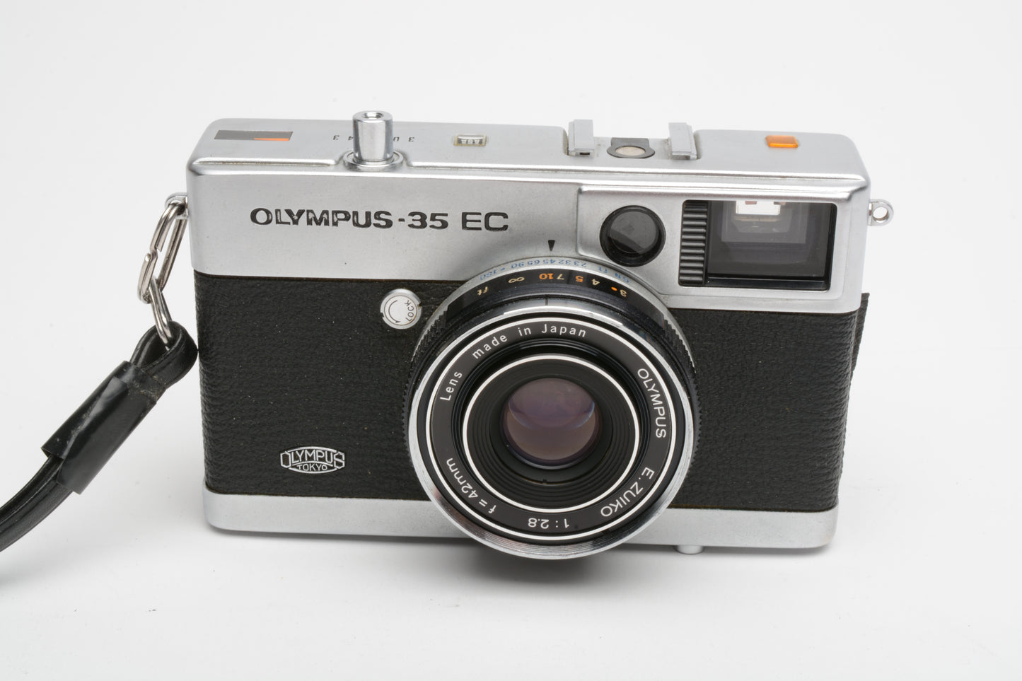 Olympus 35 EC (Chrome) 35mm Rangefinder w/42mm 2.8 lens, case, New Seals