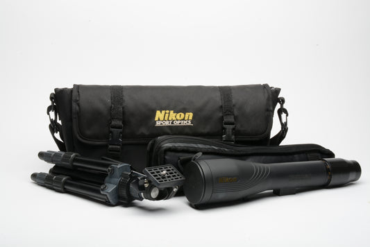 Nikon Spotter XL 16-47x60mm Power Waterproof Spotting Scope, caps, case, tripod, sharp!