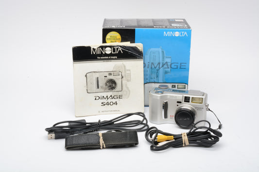 Minolta Dimage S404 4MP Digital Point&Shoot camera, boxed +512MB CF, tested