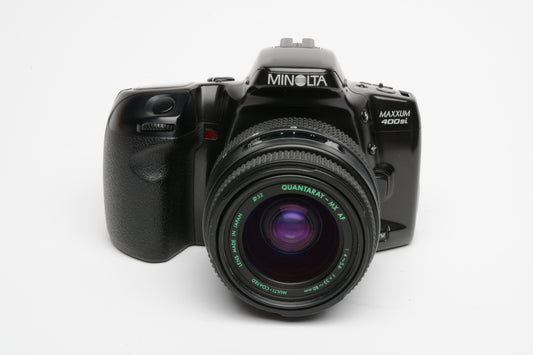 Minolta Maxxum 400si 35mm SLR Body w/35-80mm Macro f4-5.6 zoom, case, strap