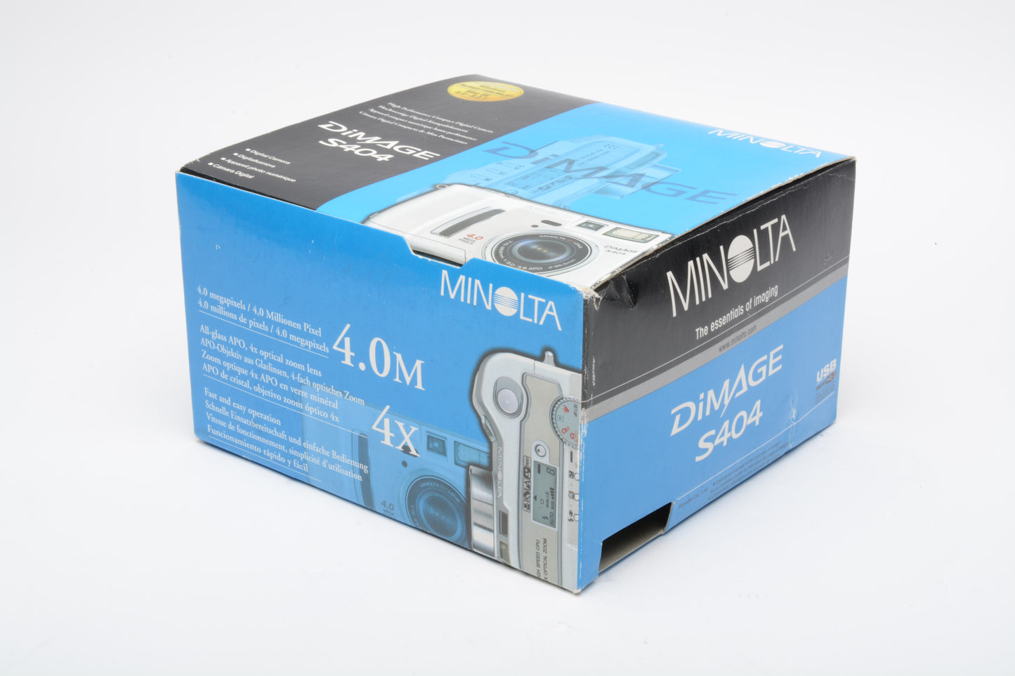 Minolta Dimage S404 4MP Digital Point&Shoot camera, boxed +512MB CF, tested