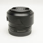 Sony 35mm f1.8 SEL35F18 wide angle E-mount lens, caps, hood, Mint-