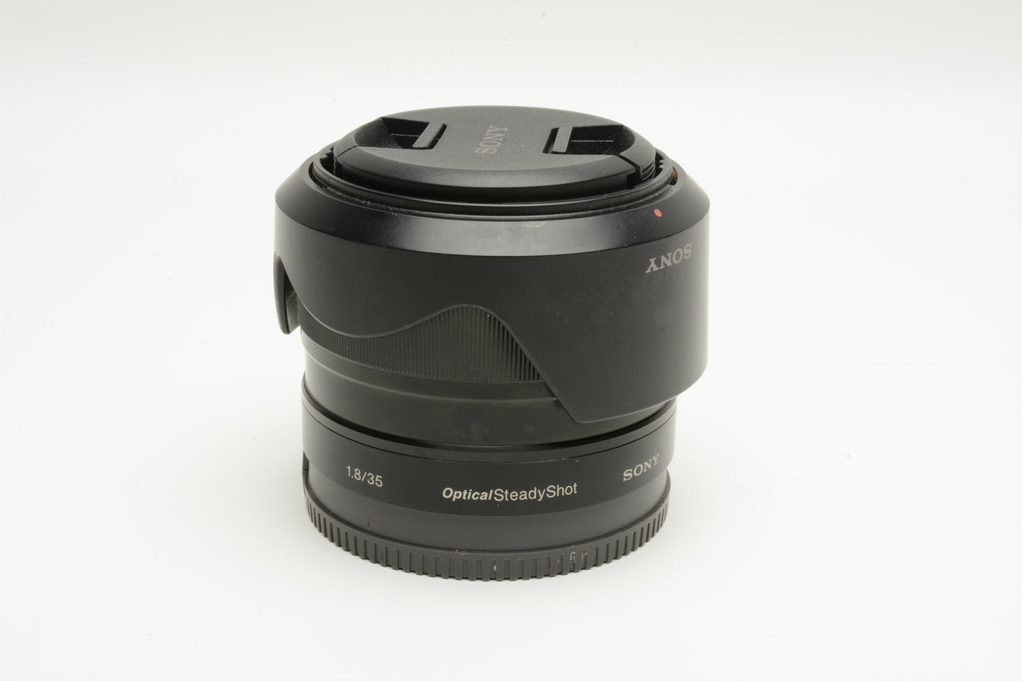 Sony 35mm f1.8 SEL35F18 wide angle E-mount lens, caps, hood, Mint-
