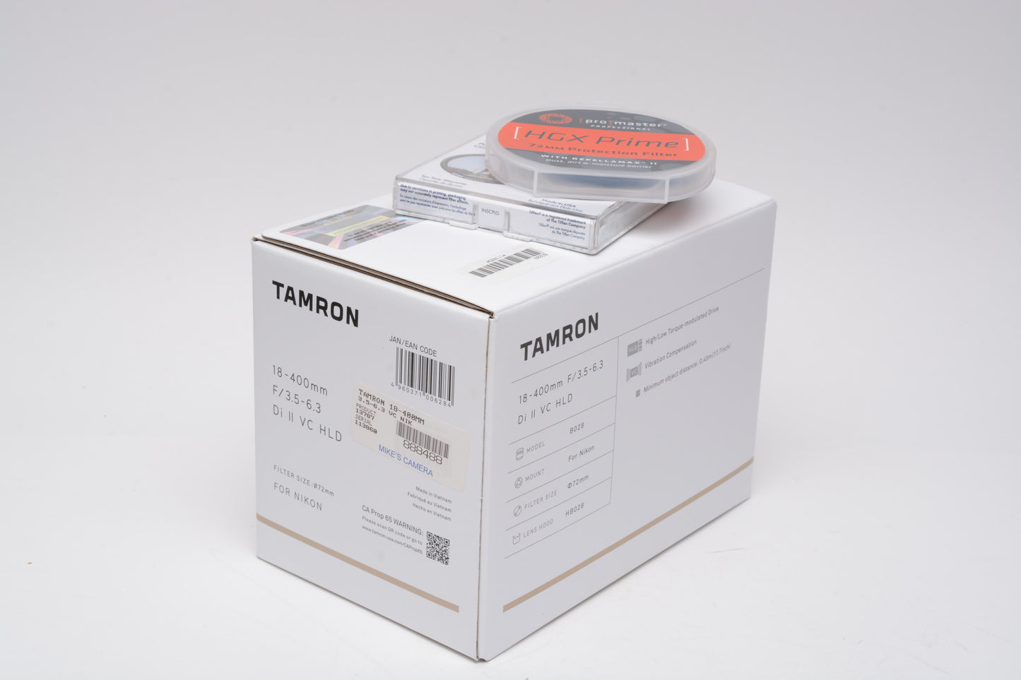 Tamron 18-400mm f3.5-6.3 Di II VC HLD B028N for Nikon, Boxed + 2X filters, USA
