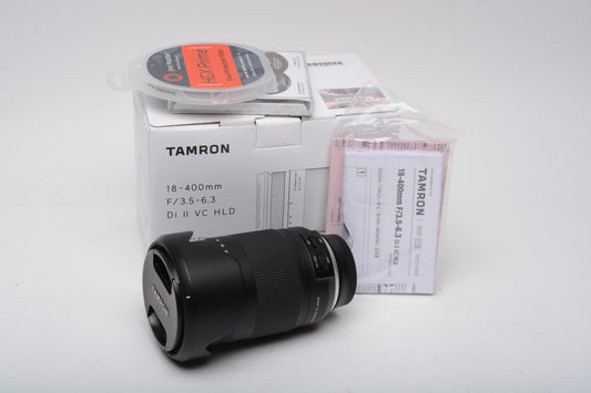 Tamron 18-400mm f3.5-6.3 Di II VC HLD B028N for Nikon, Boxed + 2X filters, USA