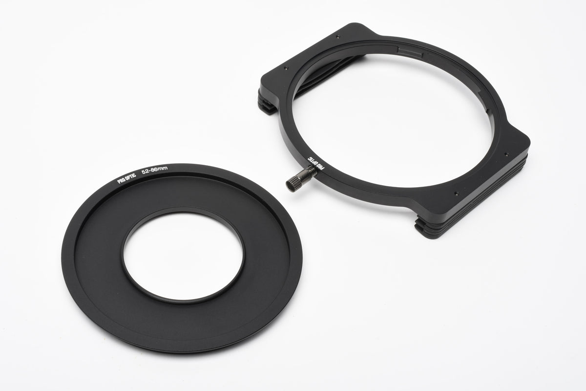 Pro Optic 100mm Filter Holder w/ 52mm-86mm Ring + Choice of Bonus Step Ring