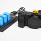 Sony A6400 Mirrorless body, 3X batts+charger, Only 4895 Acts, Clean!