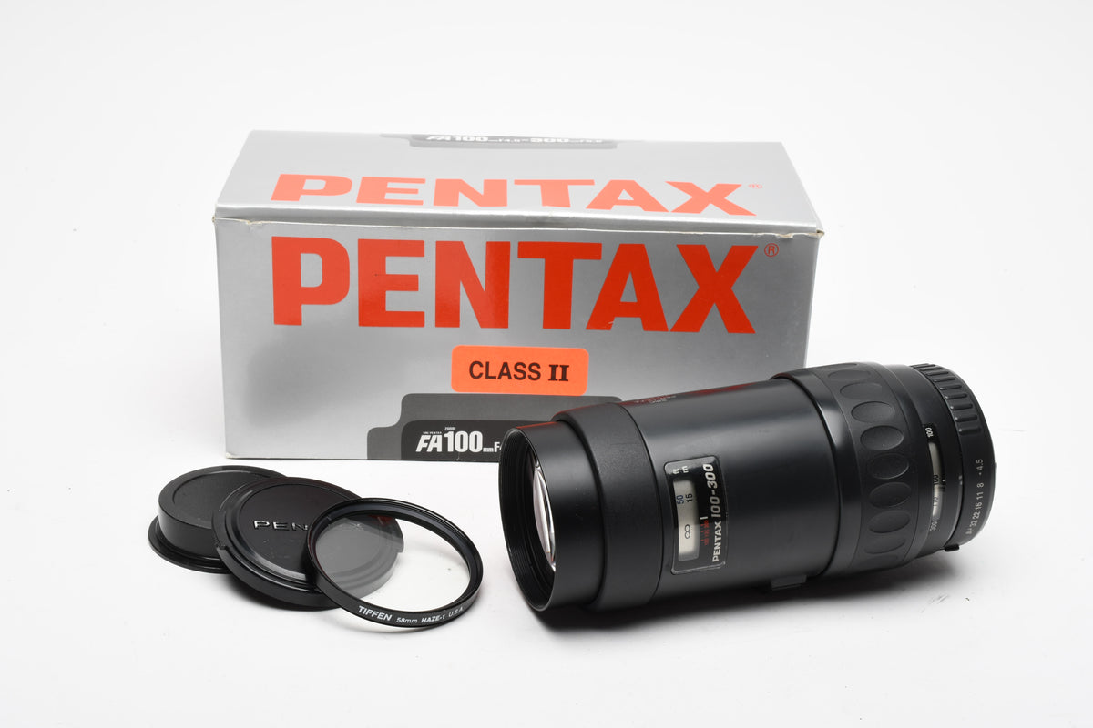 Pentax-FA 100-300mm SMC f4.5-5.6 Telephoto zoom lens, Mint- Boxed