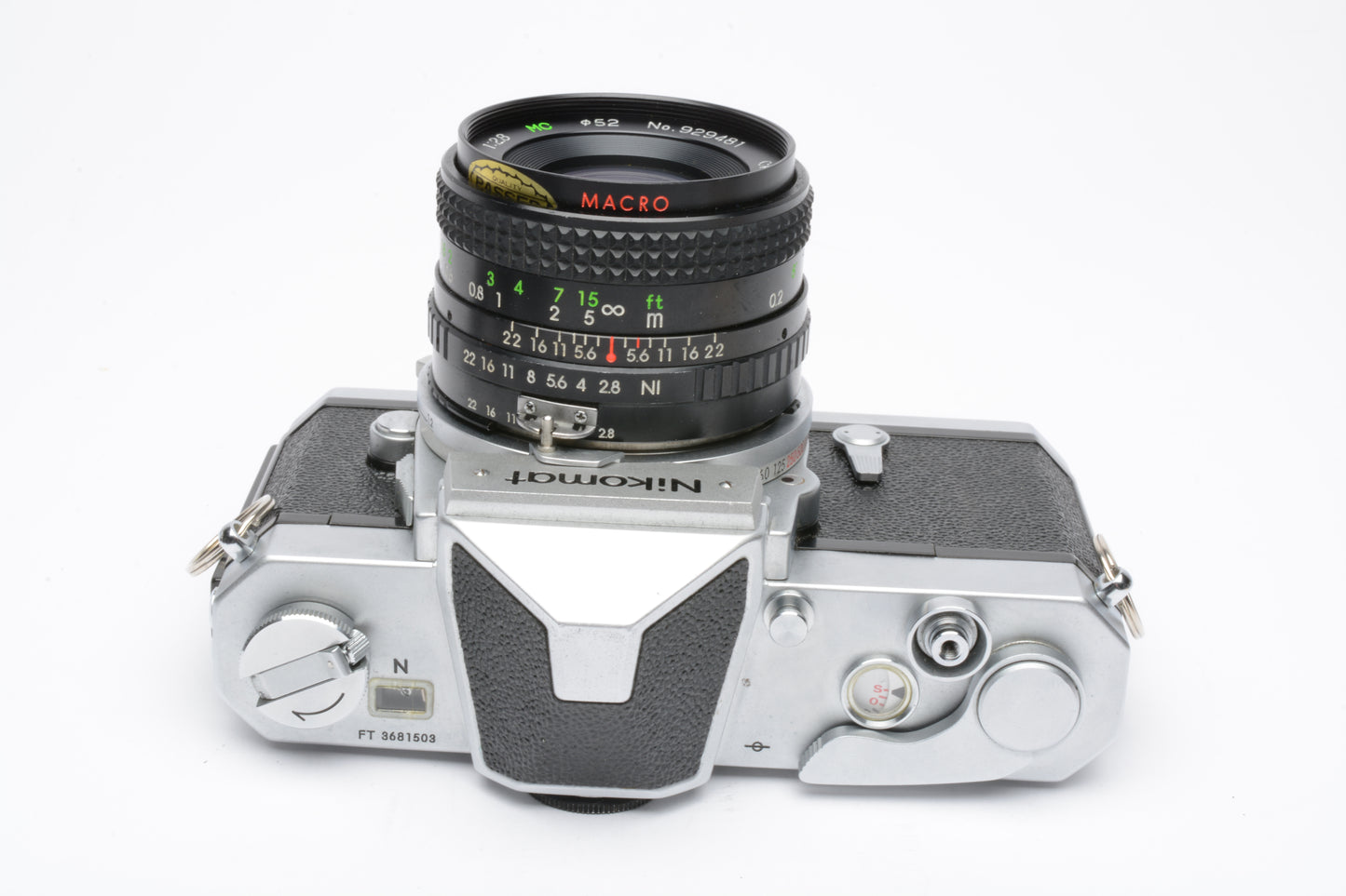 Nikon Nikomat FTN 35mm SLR Chrome Body w/28mm wide lens, New seals, case