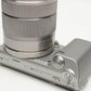 Sony NEX 5 Mirrorless w/18-55mm f3.5-5.6 zoom, 2batts, charger, flash, case
