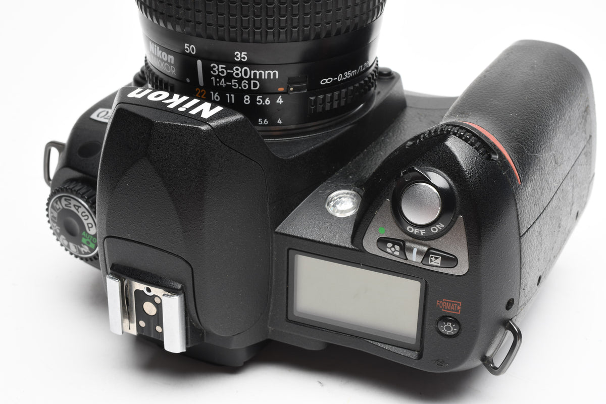 Nikon D70 DSLR Body w/AF 35-80mm zoom, 2Batts, Strap, 16K Acts