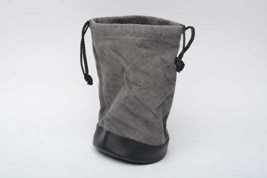 Canon LP1222  Drawstring lens pouch Bag 4.75" W x 7" Tall Gray Black