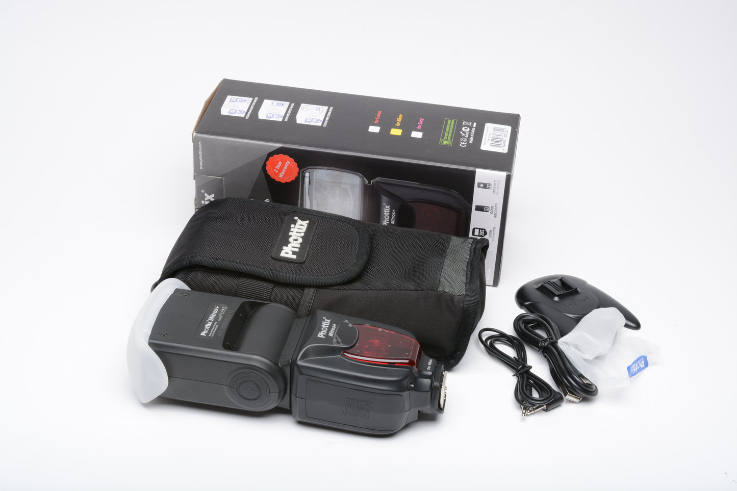 Phottix Mitros+ TTL Flash for Nikon, case, stand, diffuser, Boxed, Mint-