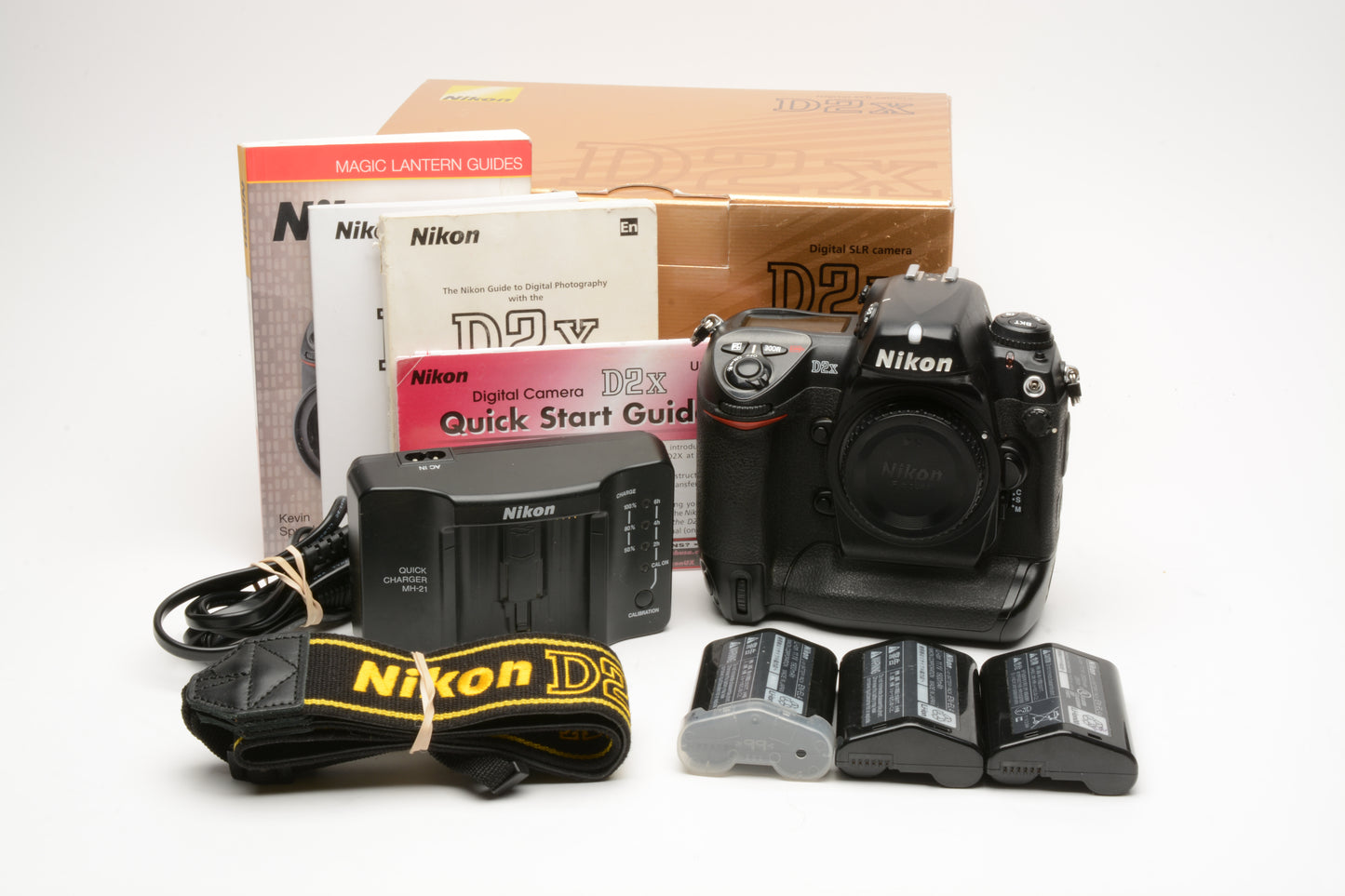 Nikon D2x Digital Camera DSLR Body, 3 Batts+charger, Boxed, Only 23K Acts!