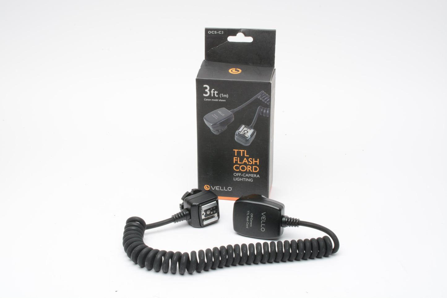 Vello Canon TTL off camera coiled flash cable, NIB