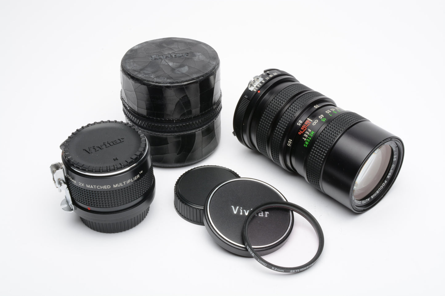 Vivitar 70-105mm f3.8 Close Focusing lens w/matched 2X multiplier for Nikon AI +UV