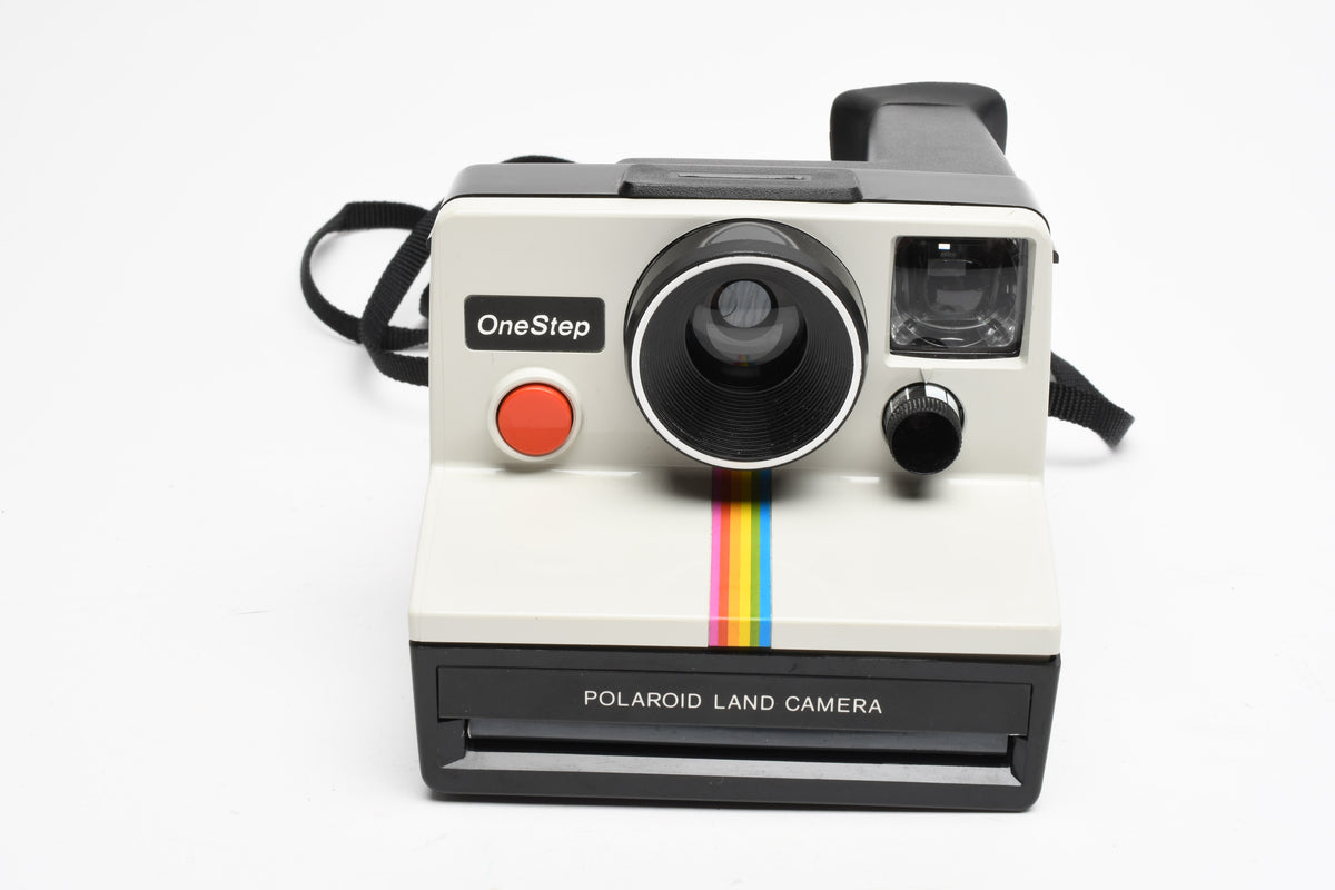 Polaroid One Step Land Instant camera w/rainbow stripe, Clean, Manual
