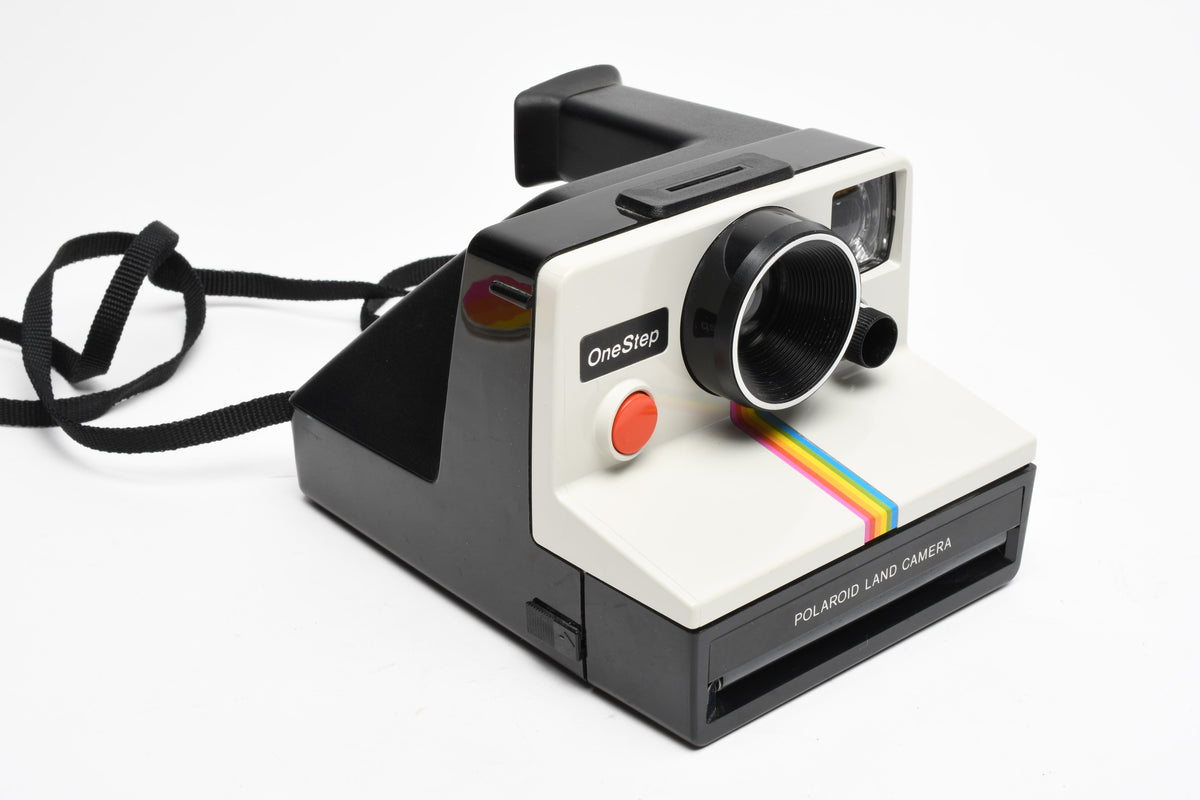 Polaroid One Step Land Instant camera w/rainbow stripe, Clean, Manual
