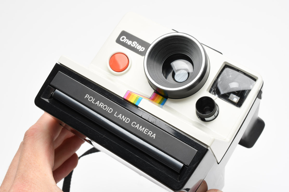 Polaroid One Step Land Instant camera w/rainbow stripe, Clean, Manual