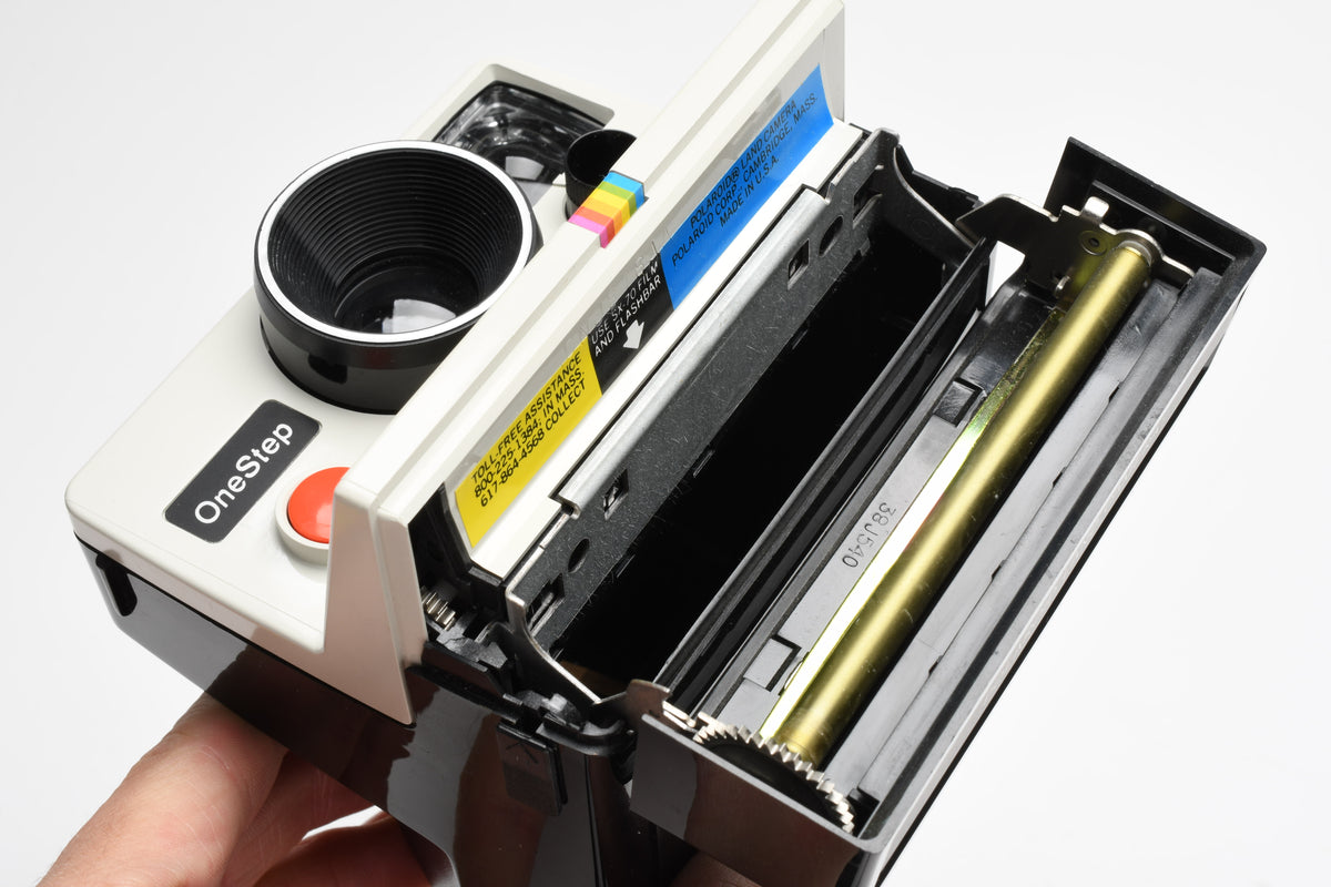 Polaroid One Step Land Instant camera w/rainbow stripe, Clean, Manual