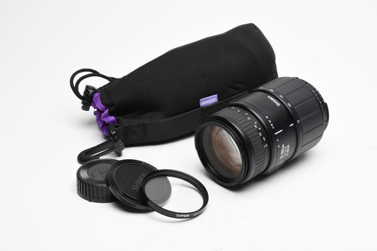 Sigma AF 70-300mm f4-5.6D DL Macro for Nikon, UV, Pouch, *Read