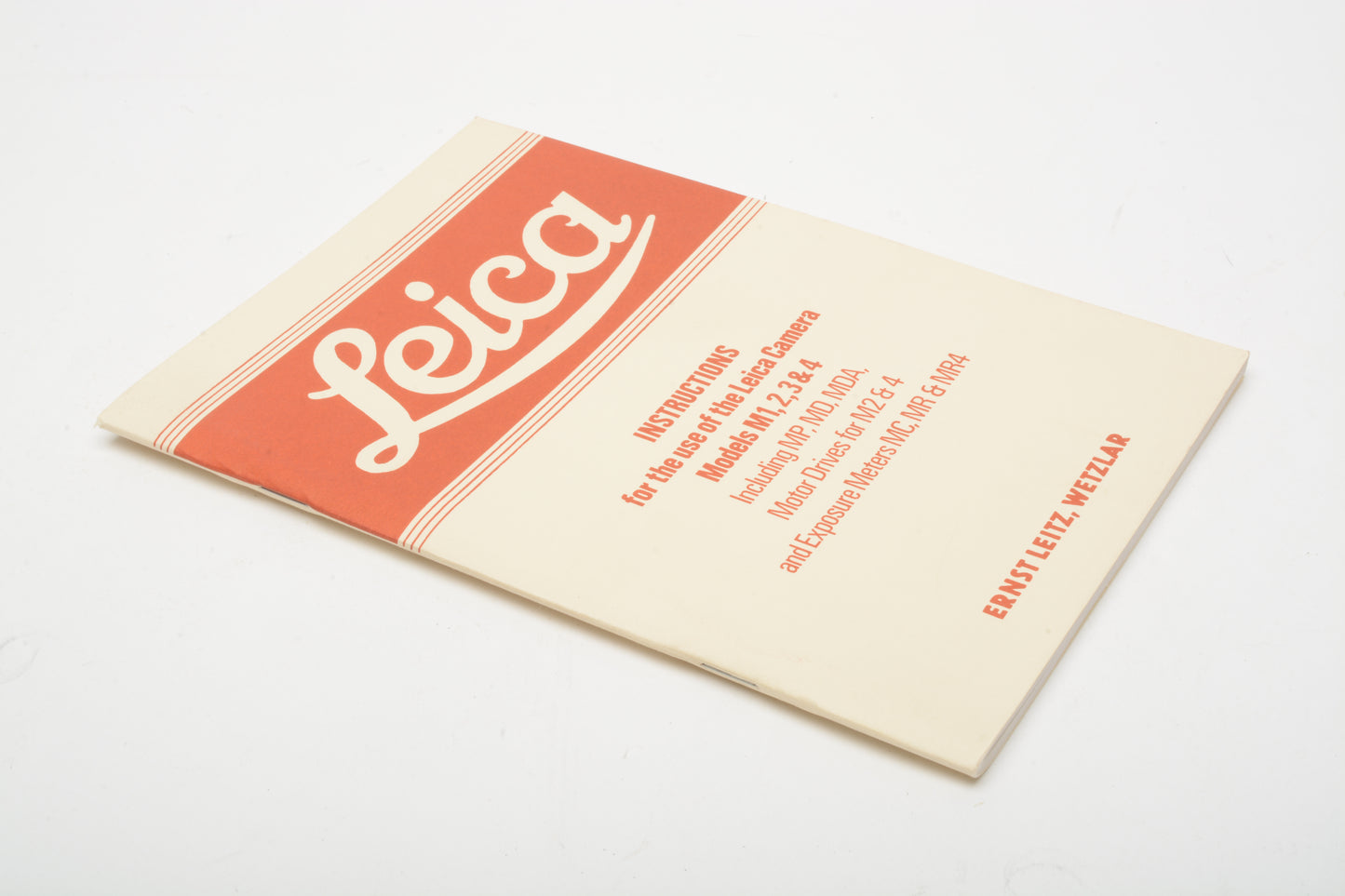 Leica Models M1, 2,3,4  Instructions book, Very clean, 67 pages