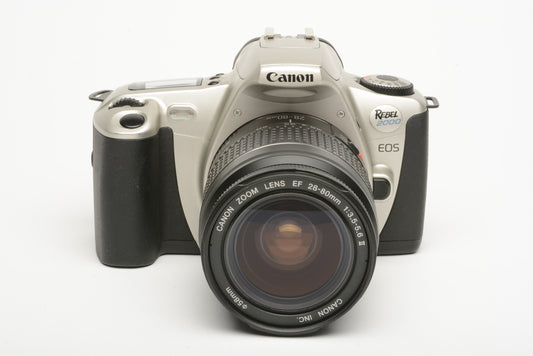 Canon EOS Rebel 2000 35mm SLR w/EF 28-80mm f3.5-5.6 II zoom lens, manual, strap