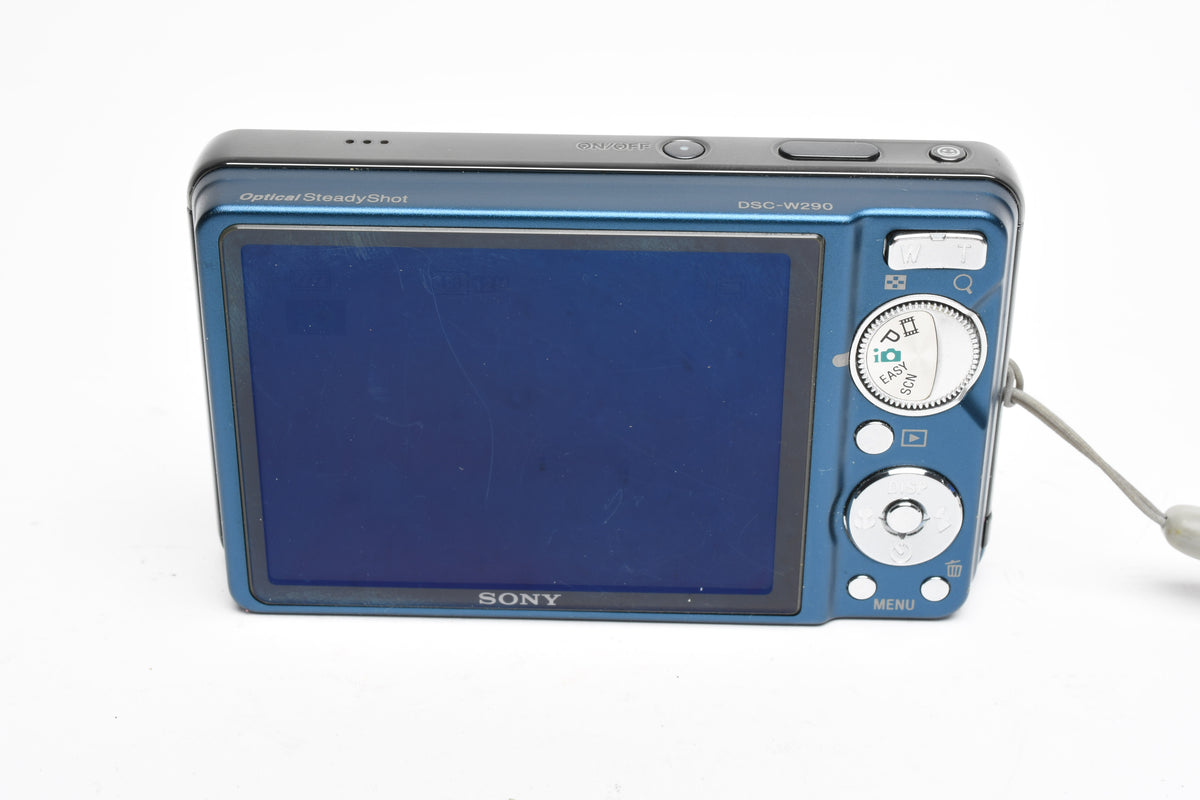 Sony DSC-W290 12.1MP Digital Point&Shoot camera, batt+charger+8GB Pro Duo + Case