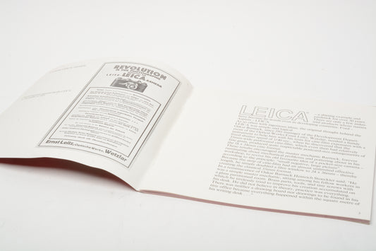 Leica Oskar Barnack Centenary book, 59 pages