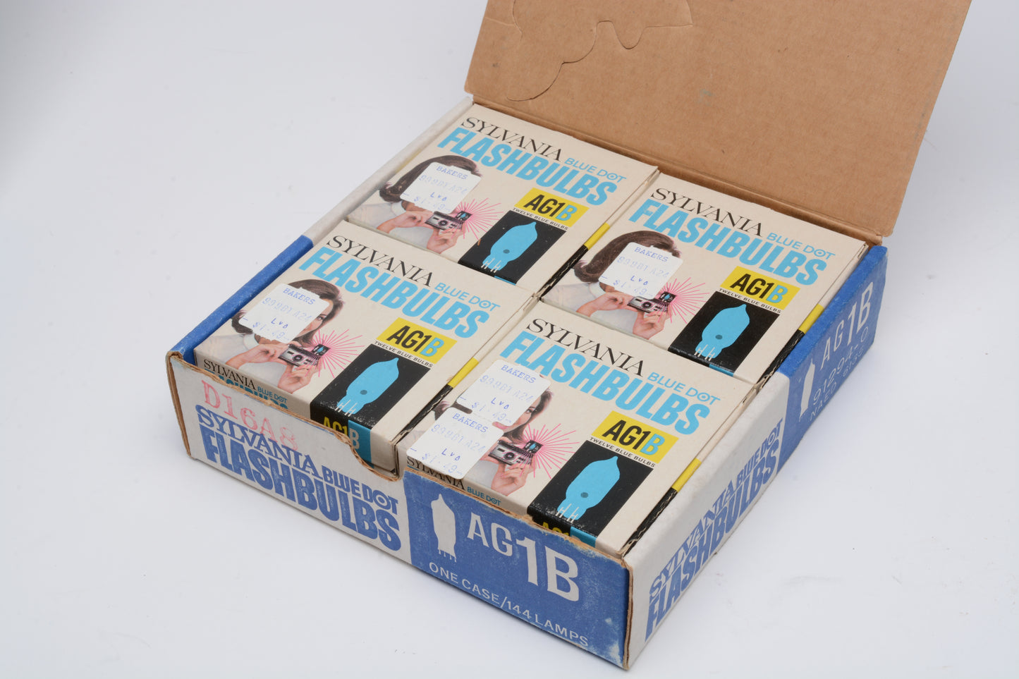 144X Sylvania AG1B Flashbulbs (Blue) New 12 packs of 12 bulbs