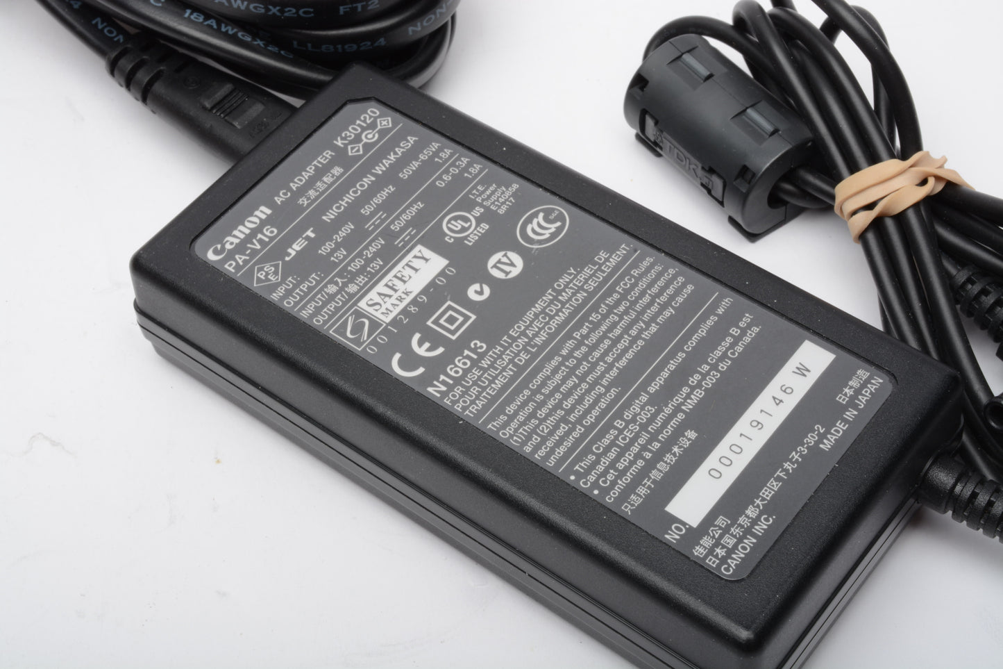 Canon AC Adapter PA-V16 13V 1.8A K30120  for Canon EOS 1D Mark II Cameras