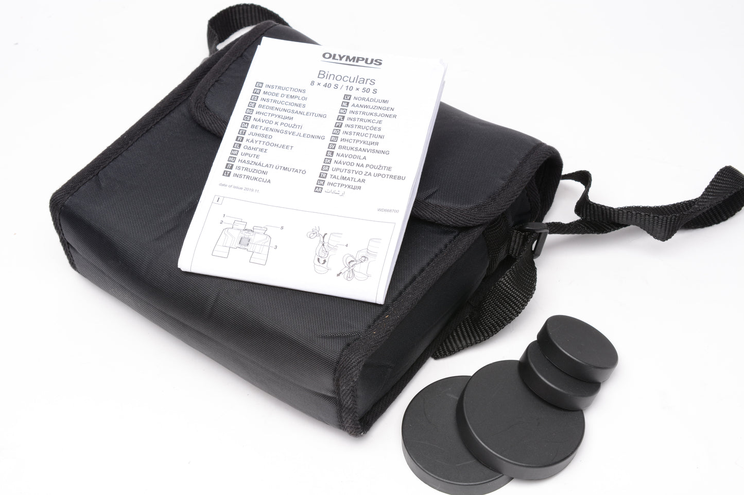 Olympus 10x50 S Binoculars, Case, Caps, Strap, Mint-