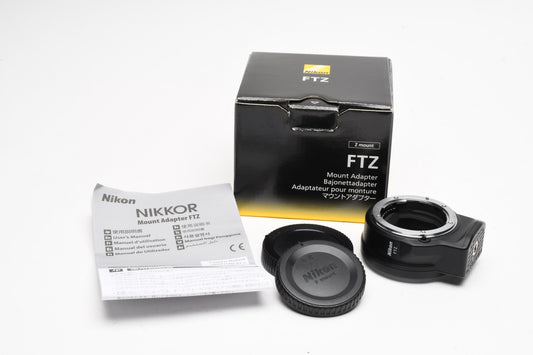 Nikon FTZ Mount Adapter, Mint, Barely used w/Caps, Boxed
