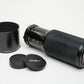 Minolta 100-300mm f5.6 MD Mount Telephoto zoom lens, hood, very clean!