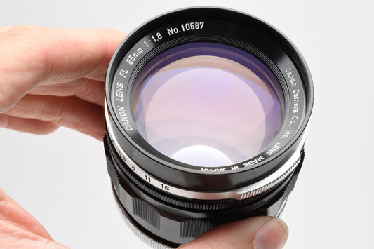 Canon FL 85mm f1.8 Breech Mount Lens, Mint-, Great!