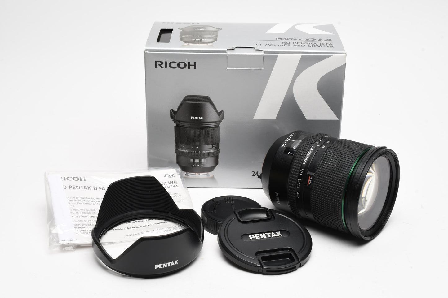 Pentax HD D-FA 24-70mm F2.8 SDM WR ED Lens, Hood, Box, Great!