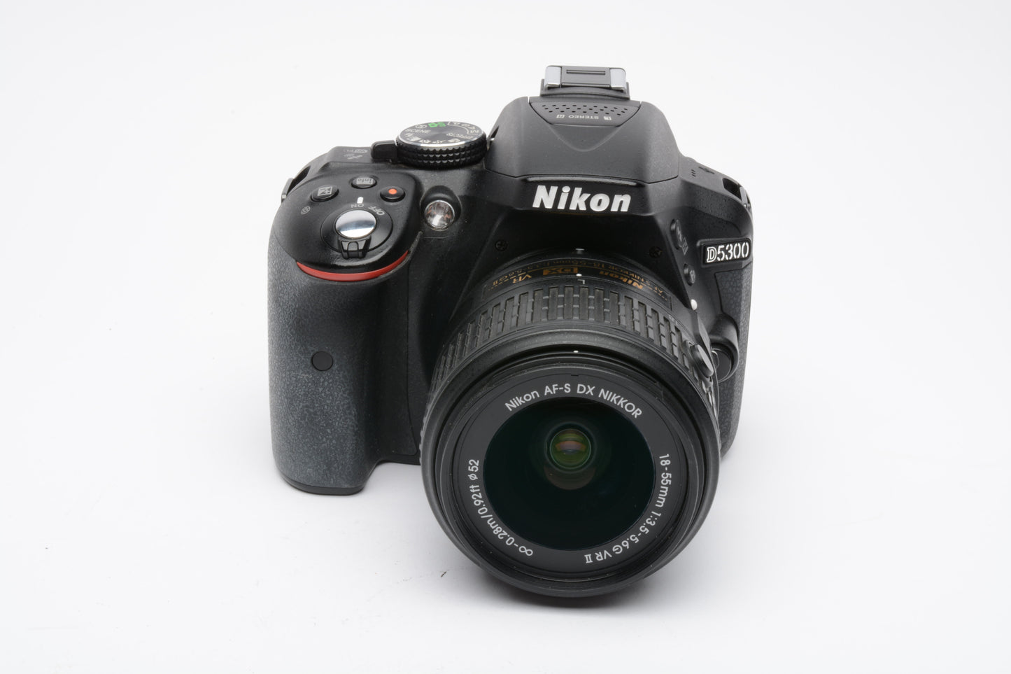 Nikon D5300 DSLR Camera w/AF-S 18-55mm f3.5-5.6 G II VR zoom, 2batts, 33K