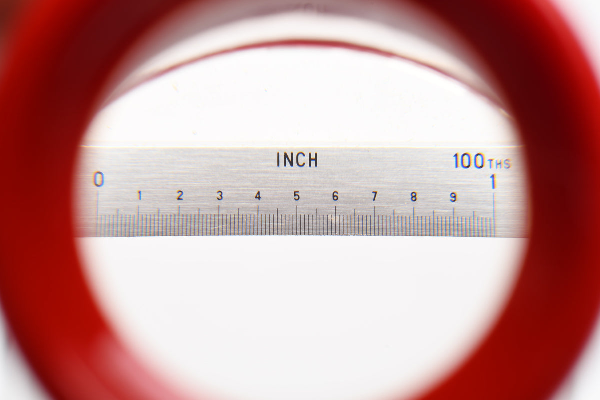 Hakuba Optical scale loupe (Red) in 100ths inches