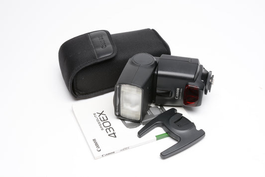 Canon 430EX Speedlite Flash, clean condition, tested w/Case+Stand+Manual